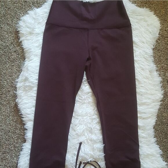 Aerie Ankle Tie Leggings Dark Purple Womens Size Medium - Picture 1 of 8